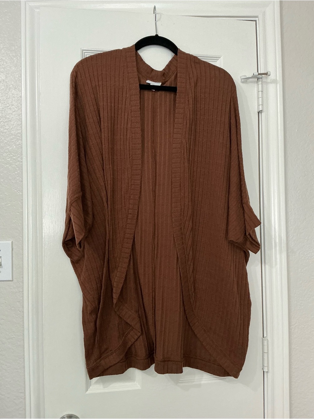 LuLaRoe Chestnut Brown Ribbed Open-Front Cardigan Tracy